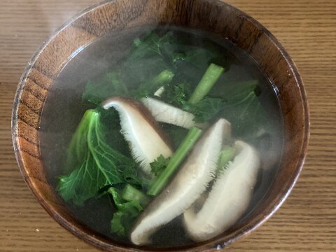 五月菜と椎茸の味噌汁